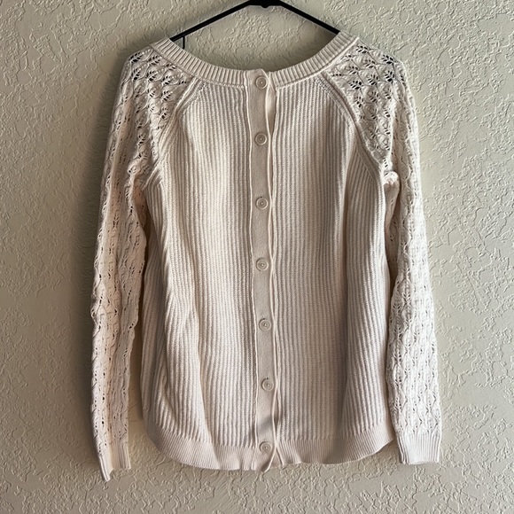 Loft White Knit Sweater size M - Picture 2 of 3